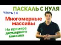 Паскаль с нуля [ч14]. Многомерные (двумерные) массивы