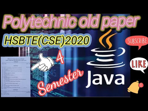 Object Oriented Programming Using Java |Polytechnic 4th- sem|HSBTE 4th sem.