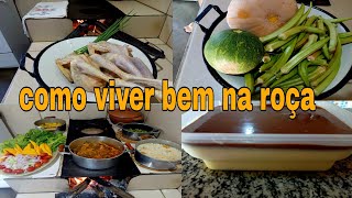 COMO VIVER BEM NA ROÇA CASINHA SIMPLES FOGÃO A LENHA  E FRANGUINHO CAIPIRA 