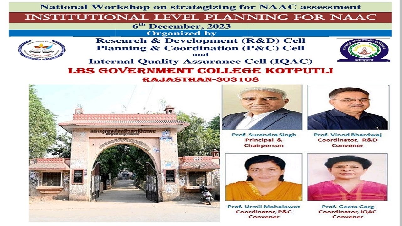 National Workshop on Strategizing for NAAC Assessment - YouTube