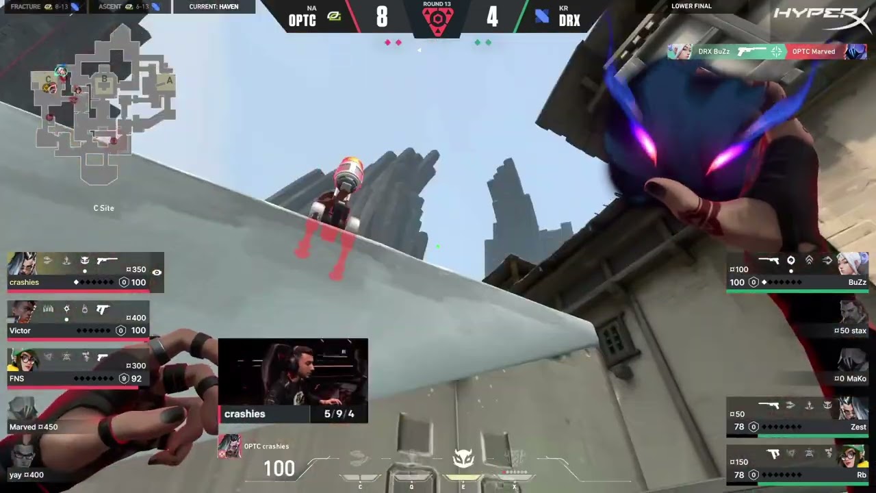 DRX Mako uses Poppin swing vs OPTIC in valorant champions lower final