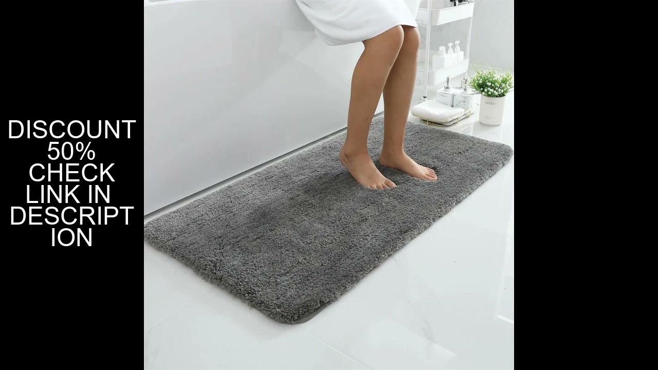 Olanly Soft Bathroom Plush Rug Absorbent Quick Dry Bath Mat Shower Pad Floor Protector Decor Non-Sli