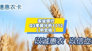 农业银行Q3季报分析1112（中文版）