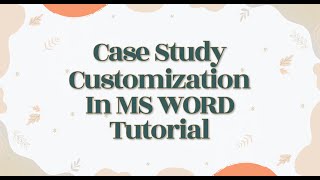 Case Study Template Full Customization In MS Word