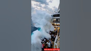 big wave into cruise ship due to tornado 😮thunderstorm#storm​ #hurricane​ #ship​ #northsea #trending