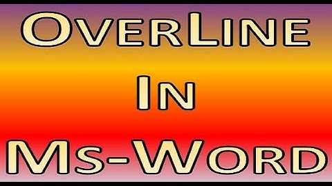 Overline in Ms-Word