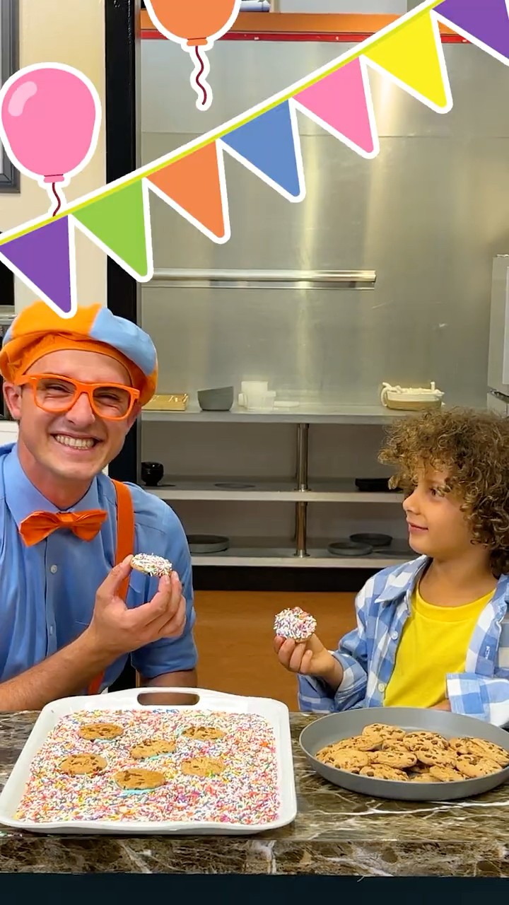 Let's Learn to Make Rainbow COOKIES??! Baking with Blippi! #blippi #shorts