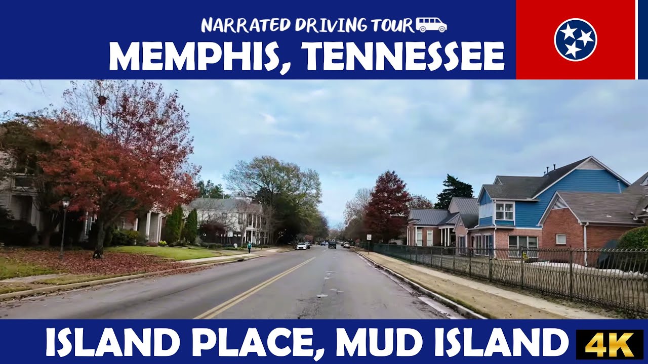🏝️ Айленд Плейс, Мад-Айленд, Мемфис, Теннесси 🏙️ 4K Drive