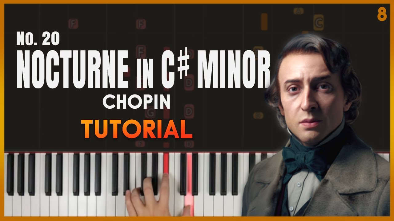 NOCTURNE in C# MINOR (no. 20) by Chopin  | Piano Tutorial (Part 1) Slow and Detailed