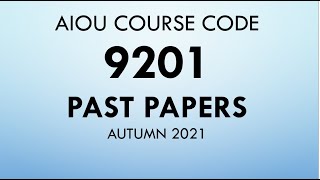 Aiou Course Code 9201 Past papers screenshot 5