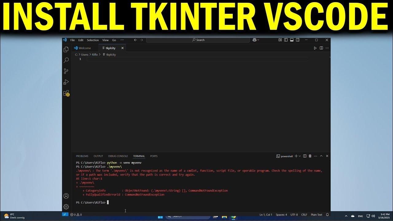How To Install Tkinter in Visual Studio Code in Windows 10 or 11 - YouTube