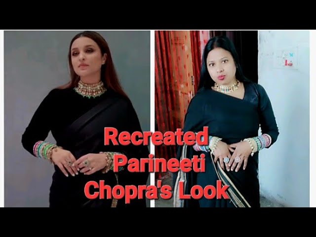 Parineeti Chopra Trending Black Saree From Scratch✂️PART1 make saree pallu  - YouTube