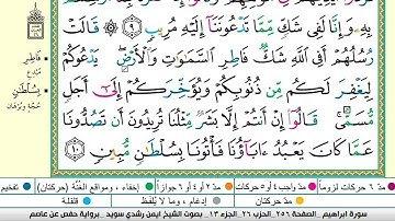 سورة إبراهيم مكتوبة/ بصوت  الشيخ ايمن رشدي سويد - برواية حفص عن عاصم.