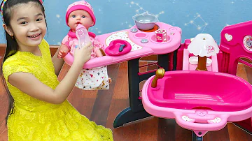 Hana Pretend Play w/ Pink Baby Nursery Doll Kids Toys