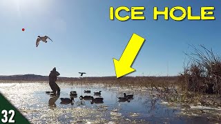 FIGHTING Ice For MALLARDS and More! (Limited Out) | Duck Hunting Over an Ice Hole