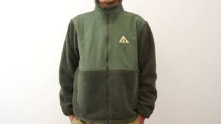 ボアフリース JKT オリジナル シープボア × ナイロン 切替 フリース ジャケット ユニセックス スタンドカラー アウター ブルゾン アウトドア キャンプ 三角 タグ もこもこ BOA-TTG