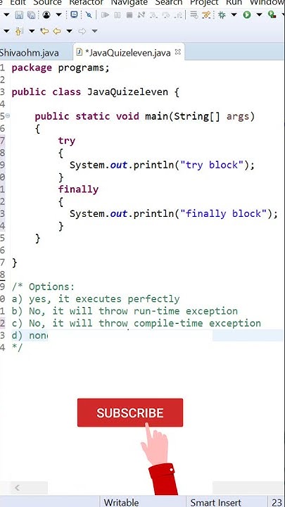Java Programming Quiz Questions - Q11 - Java Interview Crackers #Shorts ...