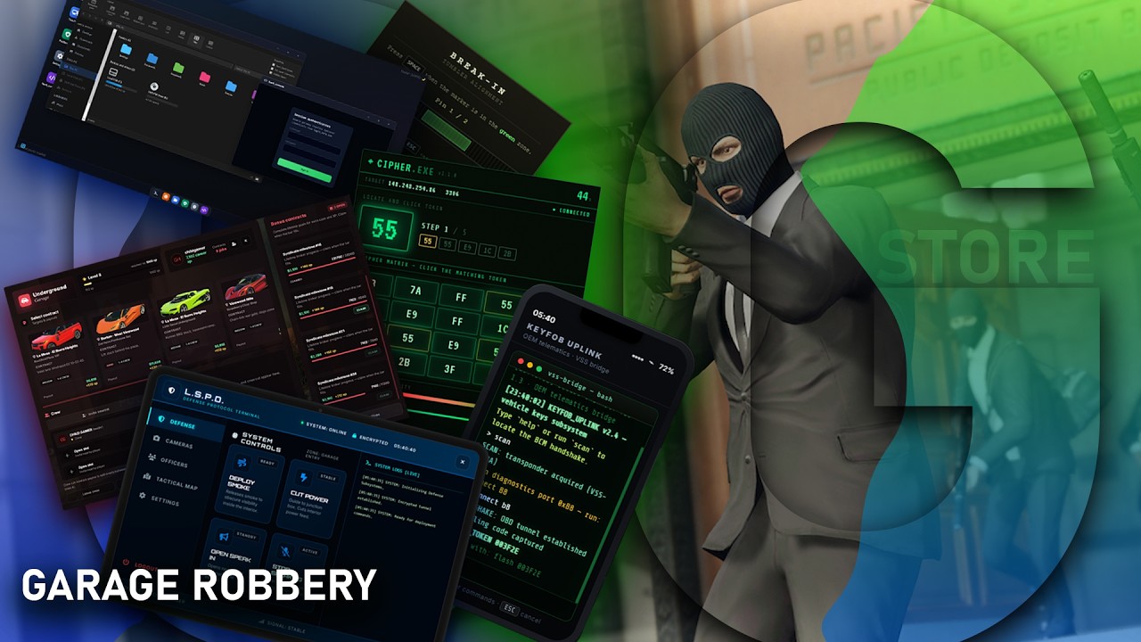 Garage Robbery Teaser - Gta V FiveM Script - CG Store - YouTube