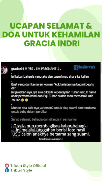Gracia Indri Umumkan Kehamilan Anak Pertamanya, Berikut Doa dan Ucapan Selamat dari Rekan Artis