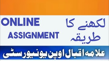 how to type assignment aiou