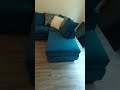Melon Sapphire Sectional w Nailhead Trim and Pillows. LDHFurniture.Shop