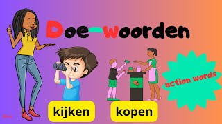 Doe-woorden Werkwoorden Action Words Verbs