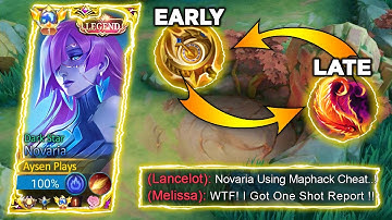 NOVARIA NEW ONE SHOT BUILD🔥 NEW BROKEN FIRST ITEM FOR EARLY AND LATE GAME DAMAGE HACK | MLBB