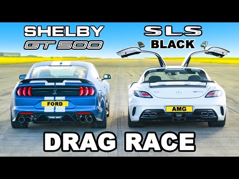 AMG SLS Black Series v Mustang Shelby GT500: DRAG RACE