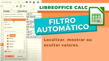 Inserir filtro no LibreOffice Calc