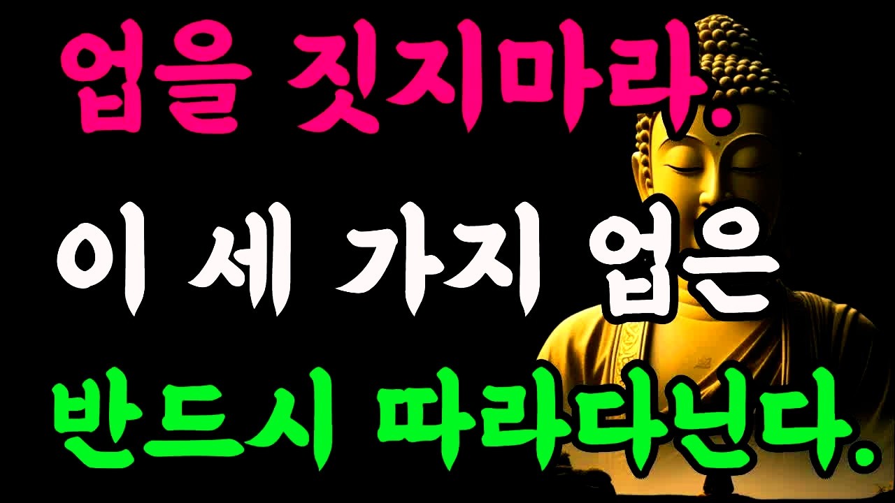 업을 짓지 마라  이 세 가지 업은 반드시 따라다닌다#부처님말씀 #명언 #자기수행 #불교명상 #세가지업#좋은글 # 석가모니말씀