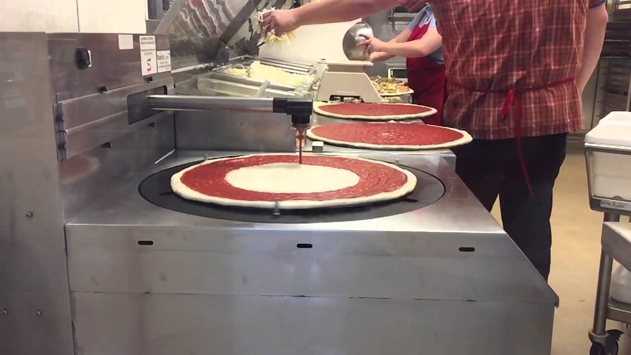 Costco Pizza Sauce Dispenser (Slow Motion) YouTube