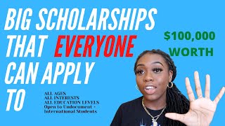 Scholarships that EVERYONE to apply to! | Get CASH | For international students, all ages, no essay