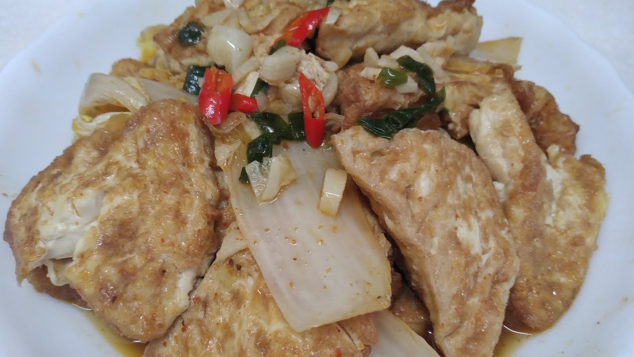 FRY TOFU WITH CHINESE CABBAGE tofuveganrecipe YouTube