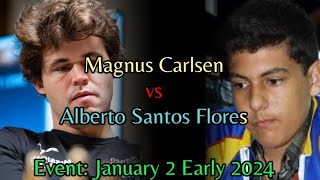 Magnus Carlsen Defeated Alberto Santos in 22 move #chess