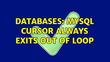 Databases: MySQL cursor always exits out of loop