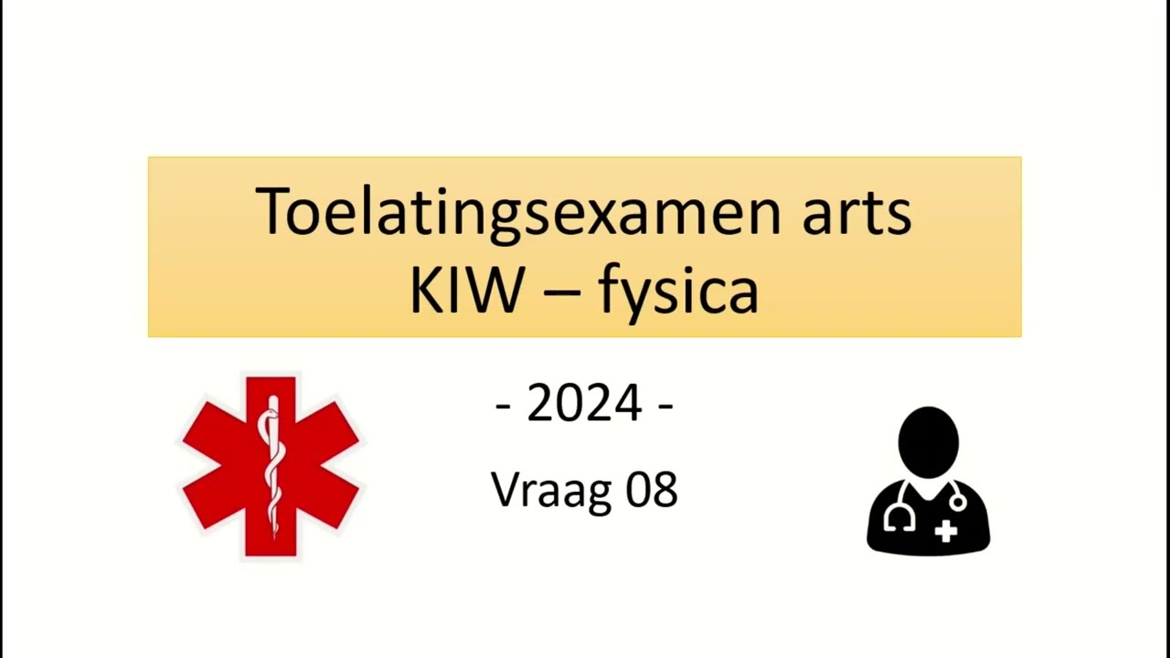 Toelatingsexamen arts 2024 - Fysica vraag 08 (kinematica - EVRB)