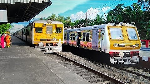 Quick Speedy Different Model EMU local trains Crossing Each other Back to Back | Eastern Railways