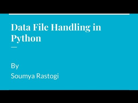 Intro to Data File Handling in Python | Advantages of using Files in ...