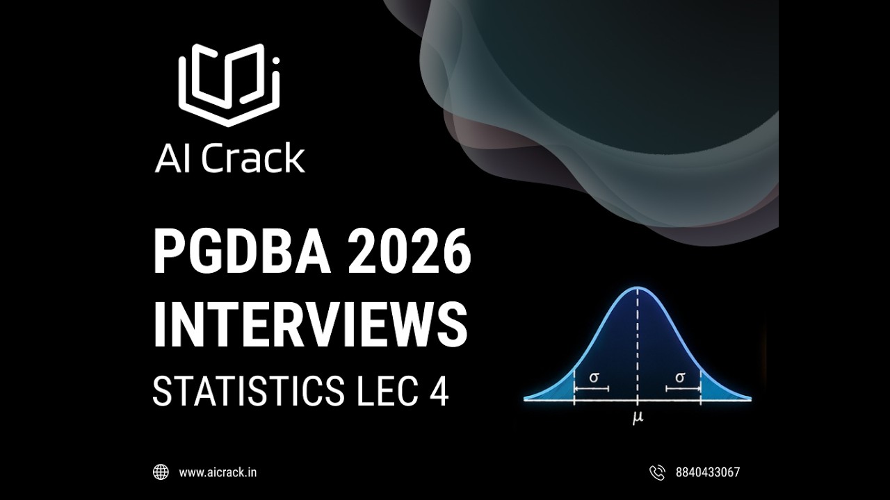Pfdba PGDBA 2026 Interviews | Statistics Lecture 4 | AI Crack | PGDBA ...