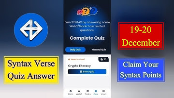 Syntax Verse quiz answers today | 19 December Syntax Verse quiz answer | Syntax Verse quiz today