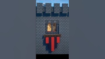 Minecraft Medieval Castle Window Build Tutorial - Medieval Castle Double Arched Window #minecraft