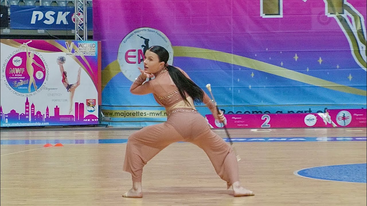 Majorettes DM STUDIO DAČICE / solo acrobatic baton JUNIOR,  Zadar 2023 Majorette World Championship