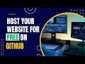 Host Website For FREE on GitHub