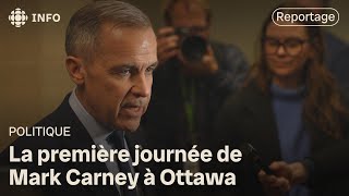 Mark Carney, le nouveau chef libéral, fait son entrée à Ottawa