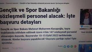 Gençlik Ve Spor Bakanlığı Sözleşmeli Personel Alacak İşte Başvuru Detayları