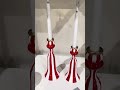 Raz 10" Red and White Candlesticks Christmas Candle Holder 4630532