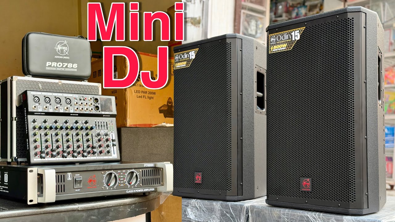 Mini DJ Setup 2 Speaker,Dj Amplifier,Mic Mixer All Wires/Aerons India