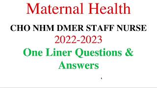 Maternal Health 100 MCQs  2022-2023 Exams | MP CHO CHO NHM DMER Staff Nurse Exams 2022-2023 screenshot 5