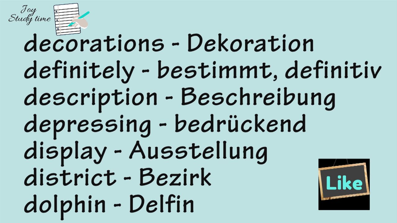 German B1 Vocabulary List 3 German Vocabulary For Beginners YouTube German B1 Vocabulary List 3 German Vocabulary For Beginners YouTube