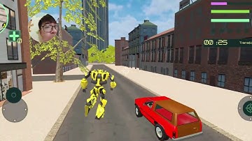 Golden Robot Car Transformer - Futuristic Supercar